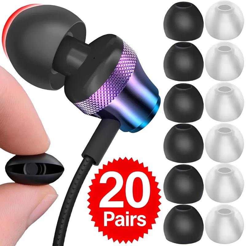 Silicone Ear Tip Replacement - 1-20 Paar Weiche Silikon-Ersatz-Ohrstöpsel Ohrpolster Ohrkissen