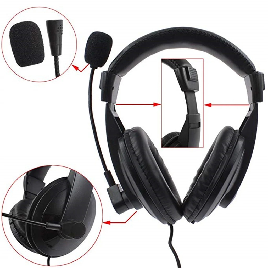 Wired Earphone Mic - Professionelle Overhead-Kopfhörer mit Geräuschunterdrückung und Mikrofon