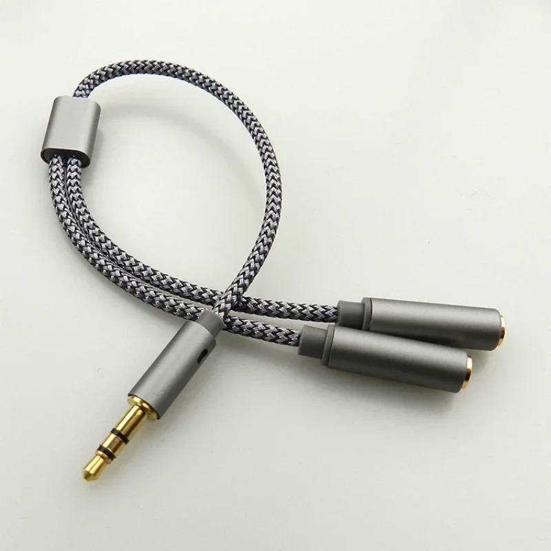 Audio Splitter Y - Headset-Adapter, Kopfhörer-Mikrofon-Y-Splitter-Kabel, 3,5 mm Audio-Stecker auf