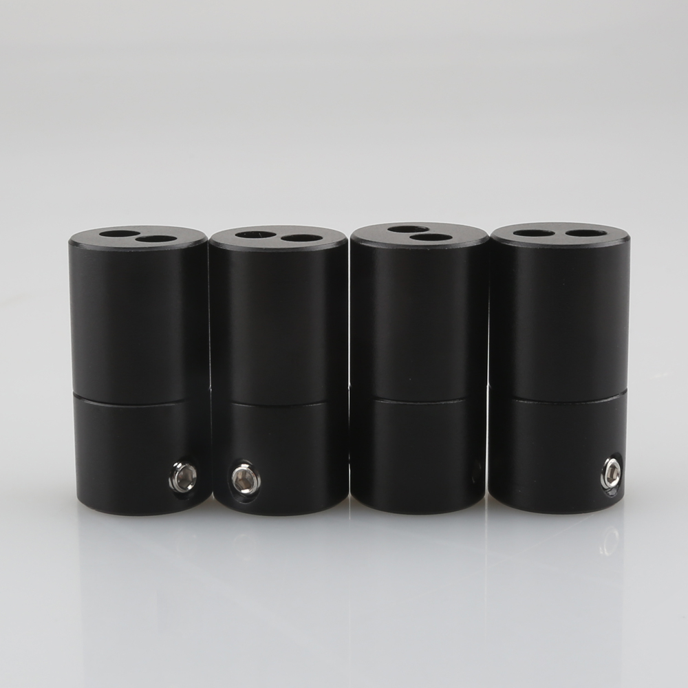 Audio Splitter Y - 4er-Set Aluminiumlegierung Hi-Fi Lautsprecherkabel-Splitter-Hülsen, Dual-Loch-Bananen-RCA-Kabel-Y-Splitter-Adapter-Schutz für